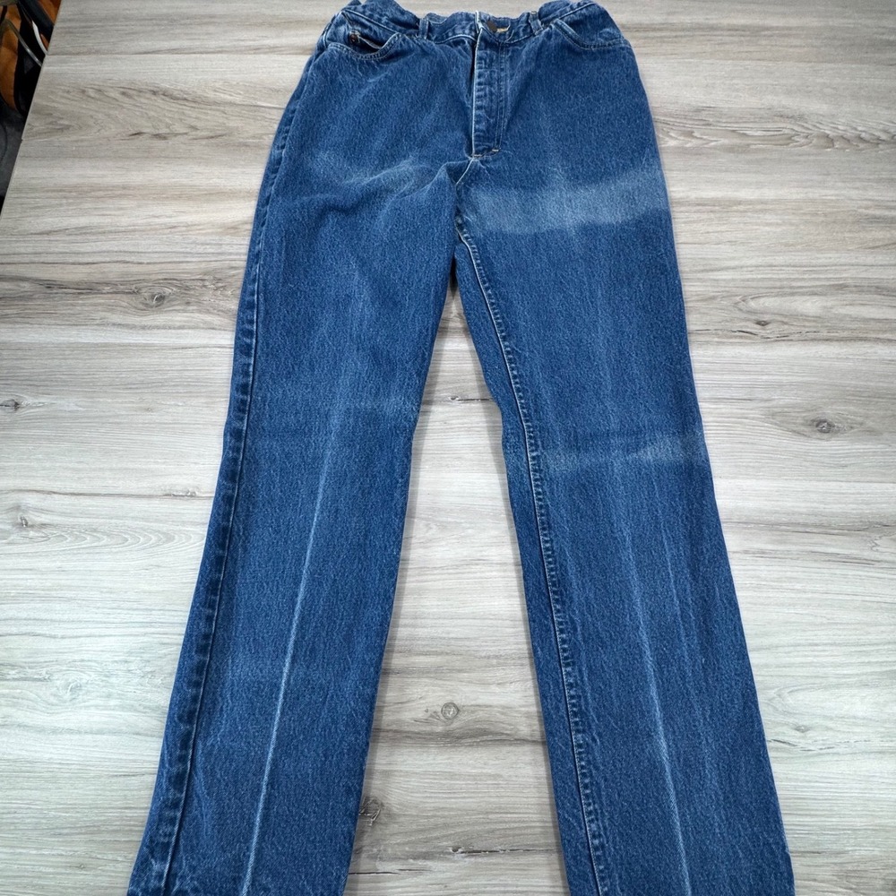 Vintage 80'S Lee High Waisted Straight Leg Jeans Medium Wash Made‎ in USA 16